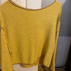 Free People yellow knit sweater (XS)